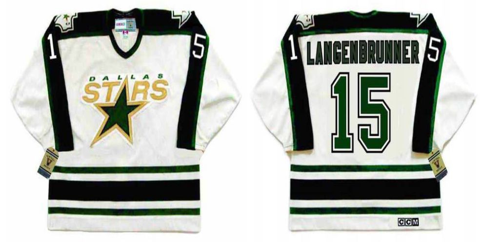 2019 Men Dallas Stars #15 Langenbrunner White CCM NHL jerseys